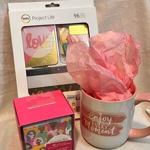 Pink 'Enjoy Every Moment' Mug and Project Life Craft Bundle